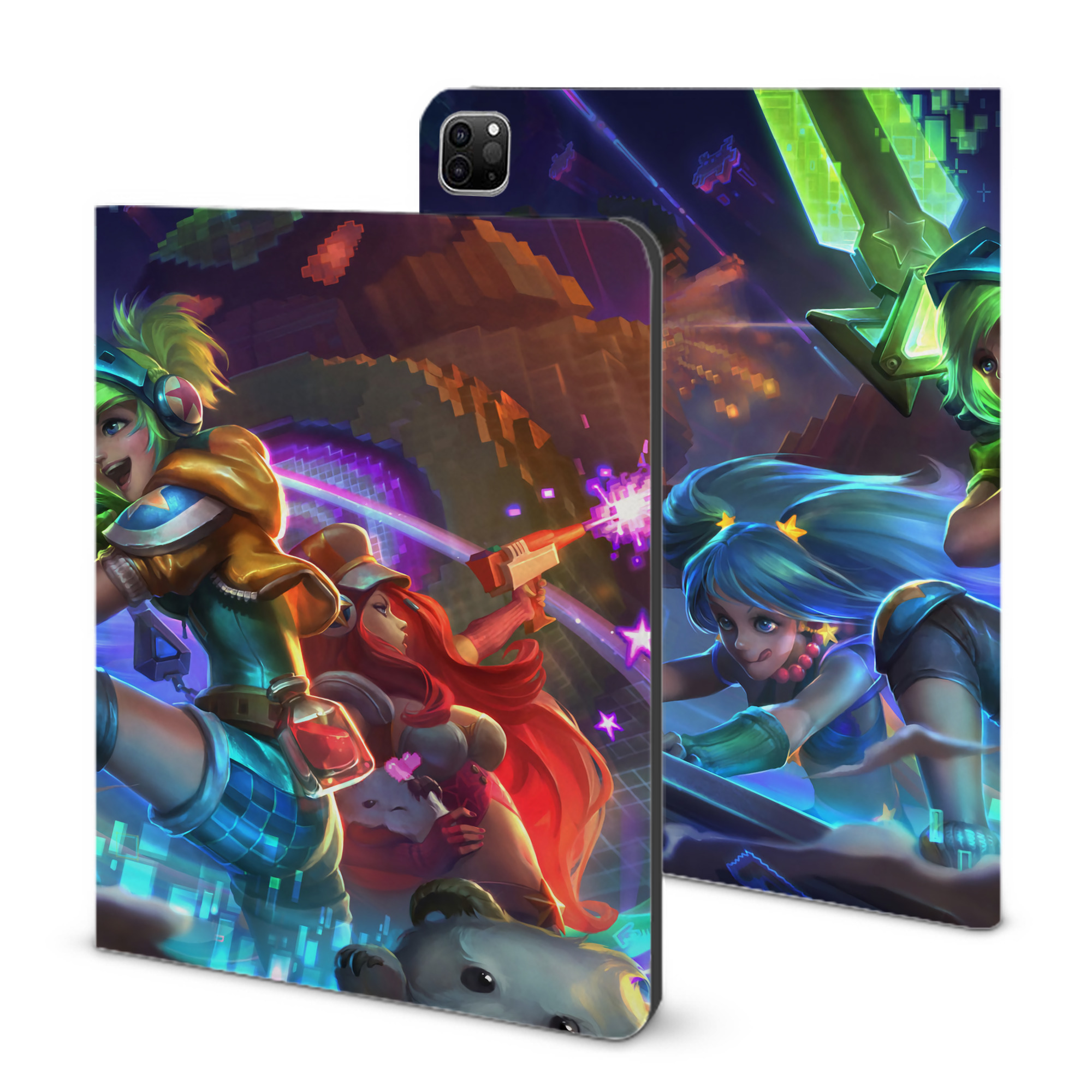 （画像用） リーグ・オブ・レジェンド League of Legends LOL IPad ケース ブック型 PUレザー TPU 耐衝撃 軽量 薄型 ペン収納なし 全面保護 IPad 各モデル対応